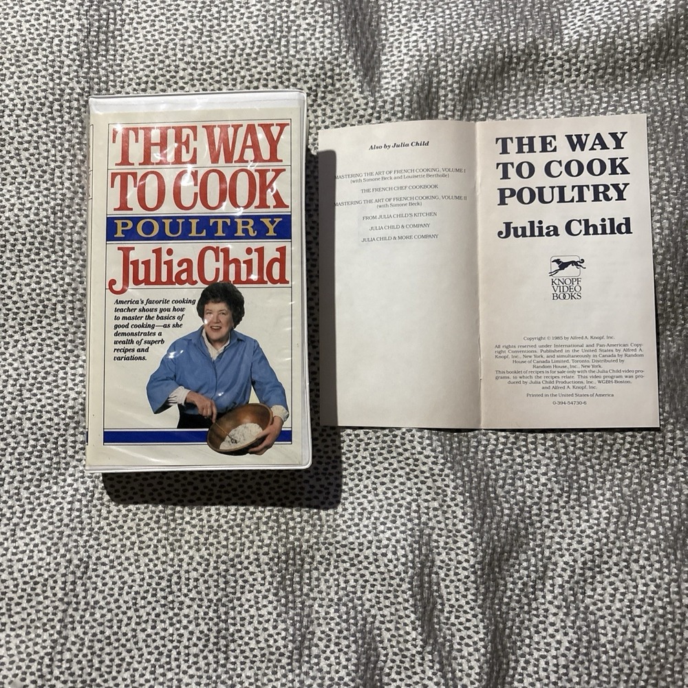 The Way to Cook Poultry by Julia Child 1985 Video Betamax VHS TAPE W/ Recipes